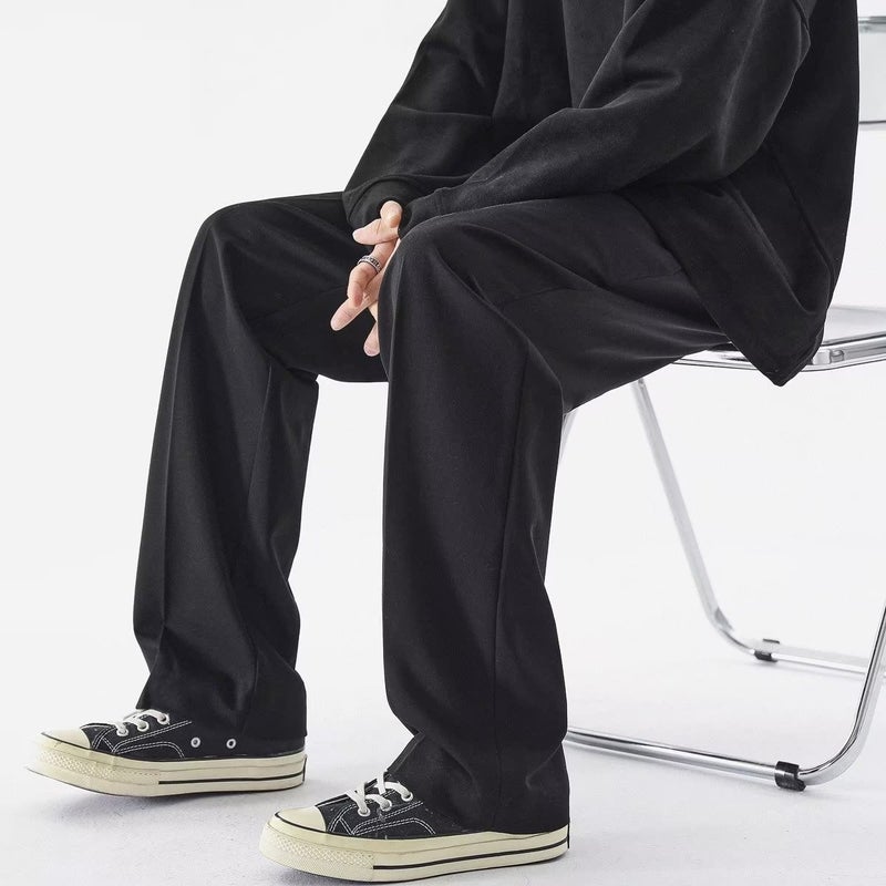 Black Naples Suit Pants Draping High-Grade Oversize Suit Pants Design Straight Casual Pants - Image 5