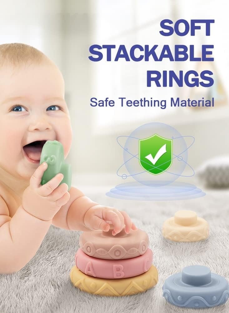 Baby Toys 6-12 Months, Montessori Toy for Babies 6-12 Months, Incl Stacking Building Blocks  Soft Infant Teething Toys  Sensory Balls for Toddlers 0-3-6-9-12 Month - Image 5