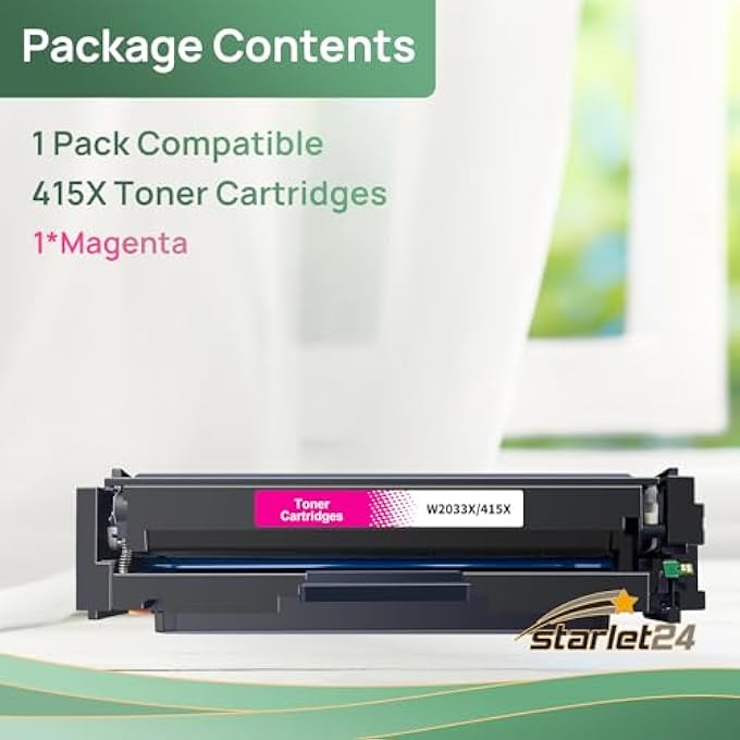 1X 415X MAGENTA COMPATIBLE REPLACES HP 415X MAGENTA TONER W2033X 415X M FOR HP COLOR LASERJET PRO MFP M479FDW M479FNW M454DN M454DW M479 M479DW M479FDN - Image 3