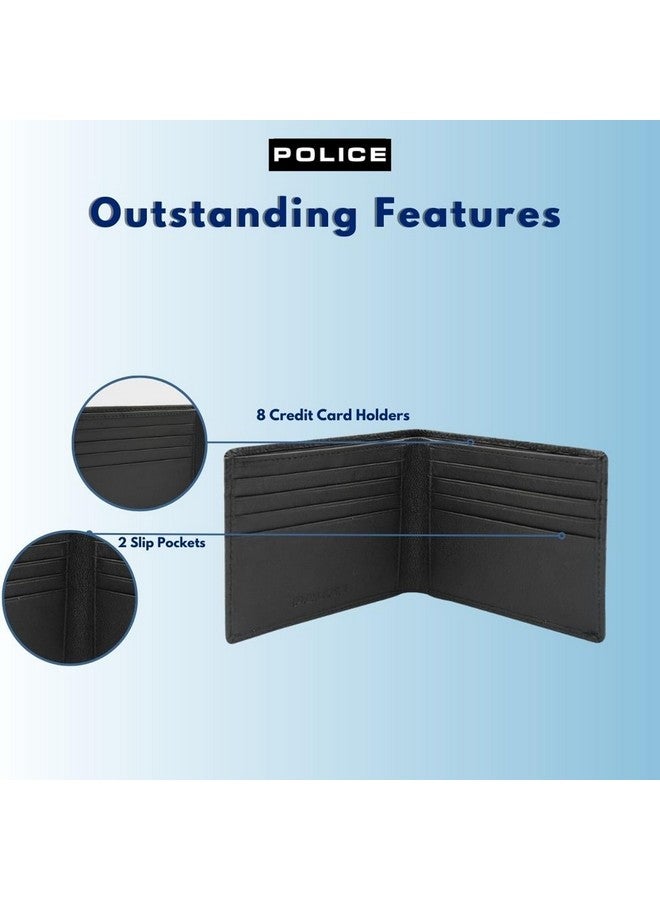 POLICE محفظة بطاقات الائتمان الجلدية للرجال من بوليس ووترلاين - سوداء - Image 4