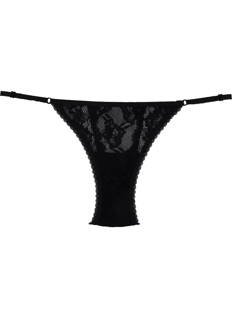 Magic Form 724 Women's Size Adjustable Lace Panties-Black