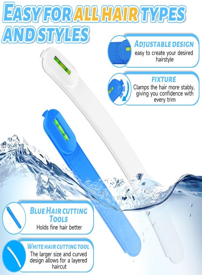 TagRecove Professional Hair Styling Tools: DIY Layering and Trimming Kit with Clips, Guide for Bangs, Layers, Split Ends - Blue - Image 5