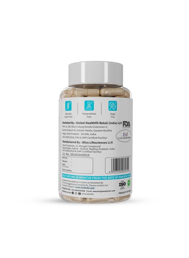 Neuherbs Acidophilus Daily Probiotics with Prebiotic, Blend of six healthy Probiotics (20 Billion CFU) with added Vitamin C, E & Selenium | For Immunity & Gut Health, Capsules 60 Count for Women & Men - Image 3