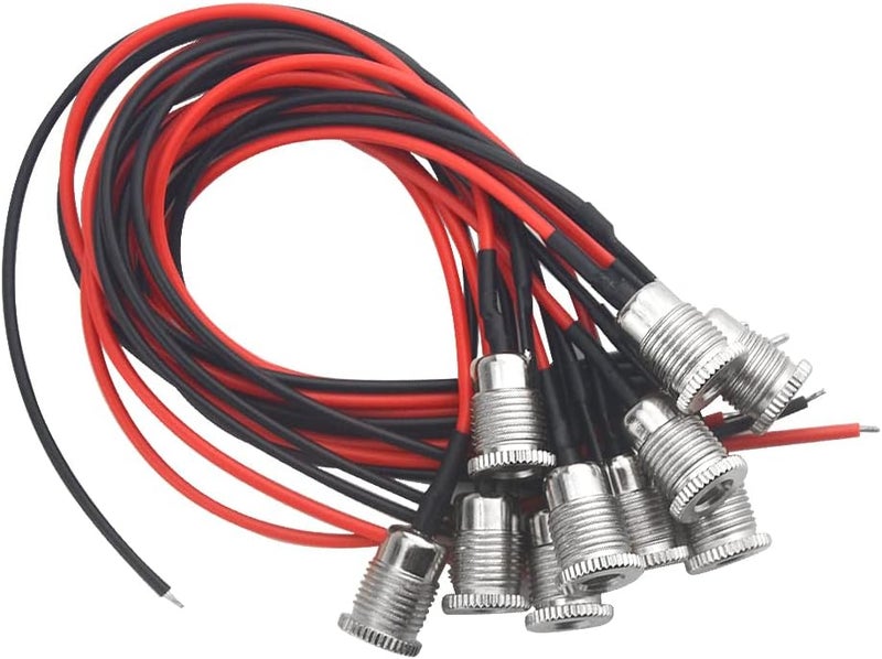 WMYCONGCONG WMYCONGCONG 10 PCS 55 x 21mm DC Power Jack Cord Socket Threaded Female Mount Connector Adapter with Waterproof Cover Cap  - Image 2