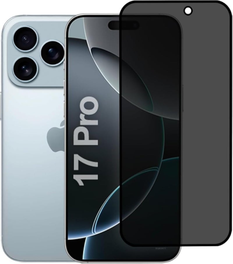 Privacy Anti-Spy Screen Protector for iPhone 17 Pro, 9H Hardness, Anti-Scratch, Anti-Fingerprint, Dustproof, Soft Touch, Easy Installation (1 Pack, iPhone 17 Pro) (1 Pack)