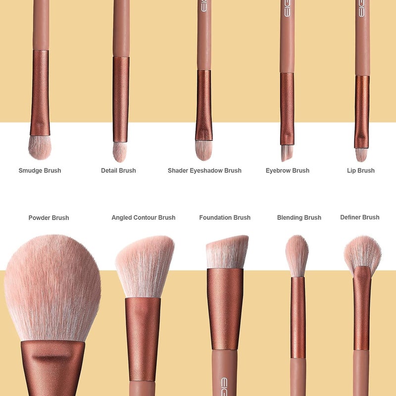 EIGSHOW Makeup Brushes EIGSHOW Professional Makeup Brush Set with Leather Cosmetic Bag for Makeup BeginnerArtist Powder Contour Foundation Blending Smudge Eyeshadow Brush  Synthetic Vegan Bristles - Image 2