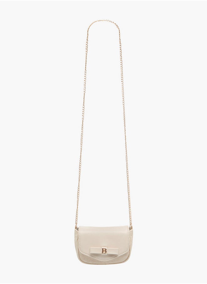 Flora Bella By Shoexpress - Girls Bow Accent Crossbody Bag with Chain Strap and Flap Closure - Image 1