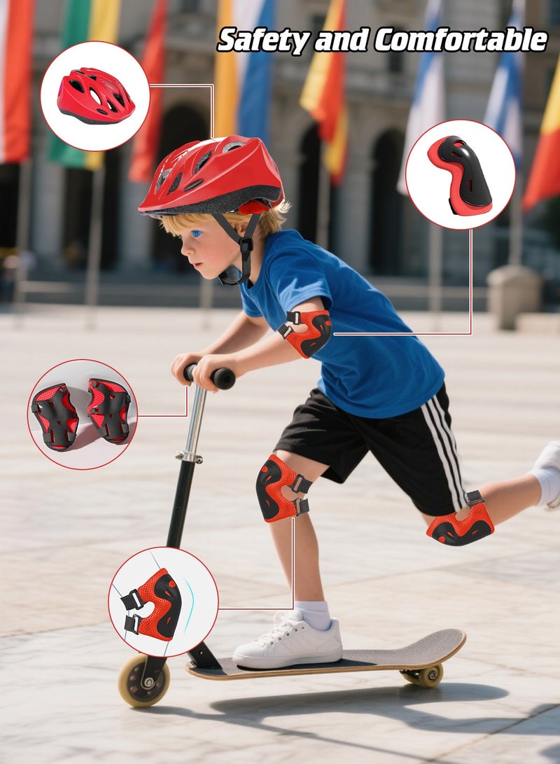 MaBaby Kids Helmet 7 in 1 Adjustable Protective Sports Gear Set, Kids Bike Helmets, Kick Scooter, Inline Skate, with Knee Elbow Pads Wrist Guards, for Kids Ages 3-15 Boys and Girls - Image 3