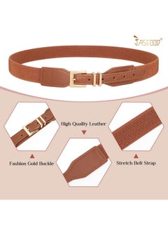 Women 3 Pack Skinny Elastic Belts For Dresses Ladies Thin Stretchy Belts With Square Gold Buckle(Black+Brown+White) - pzsku/ZDA0A43893DF34A18AC7EZ/45/_/1718300442/9ce7e1c1-5f98-432c-972c-ee058bb59ae2