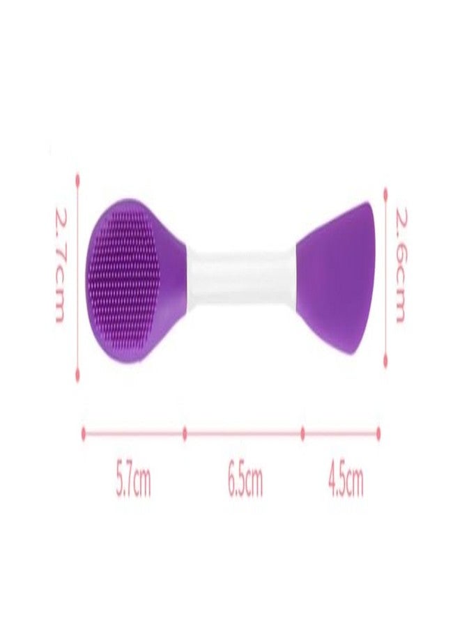 Gugzy Silicone Double-head Face Mask Brush, Facial Mask Applicator, Makeup Removel Scrubber, Lips Face Cleansing Exfoliating Brush And Body Butter Applicator (Purple) - Image 2