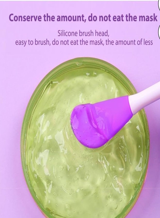 Gugzy Silicone Double-head Face Mask Brush, Facial Mask Applicator, Makeup Removel Scrubber, Lips Face Cleansing Exfoliating Brush And Body Butter Applicator (Purple) - Image 5