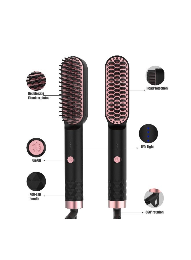 Beauenty Beard comb ladies hair straightener hot air comb household hairdressing tools roll straight dual-use. - Image 2