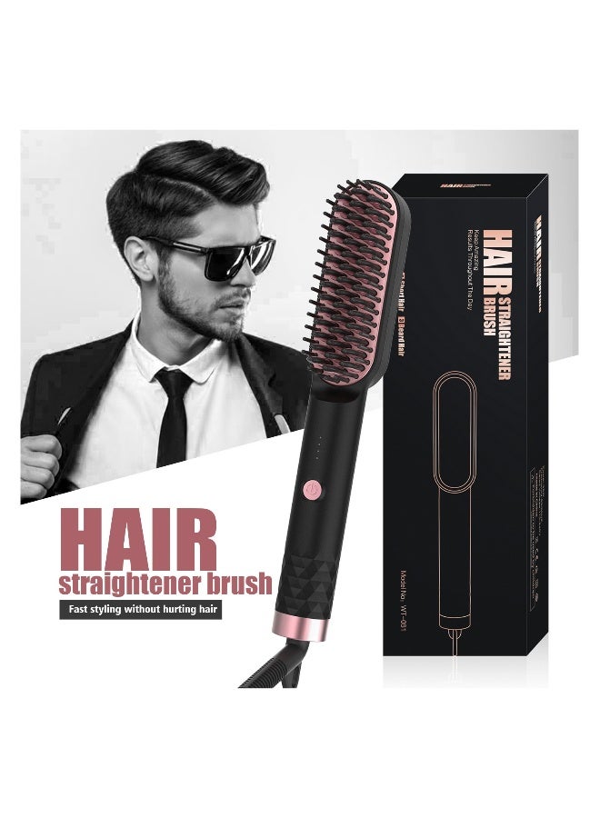 Beauenty Beard comb ladies hair straightener hot air comb household hairdressing tools roll straight dual-use. - Image 1