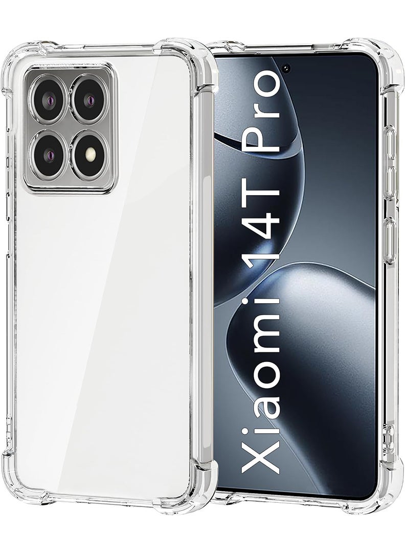 Theodor Xiaomi 14T Pro Clear Case, Shock-Absorption TPU Cell Phone Cover with Reinforced Corners, Soft Flexible & Crystal Clear Protective Bumper Case - Image 1