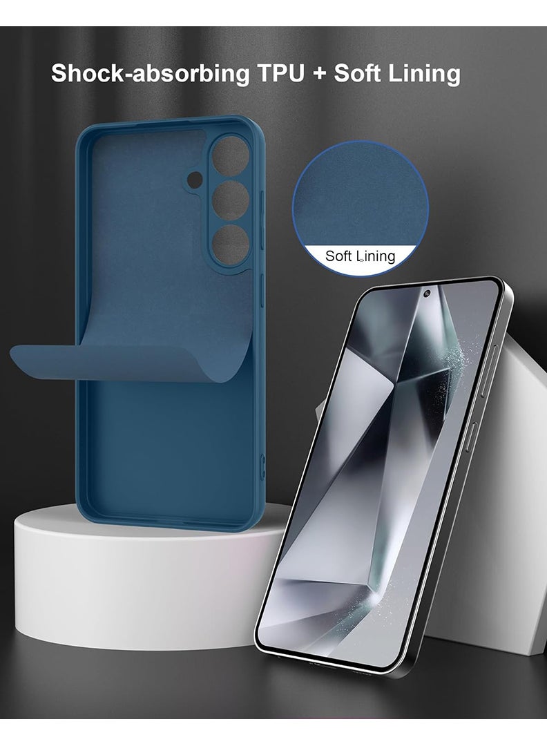 Theodor Protective Slim Fit Case Liquid Silicone Cover with Full Body Protection Anti-Scratch Shockproof Case For Samsung Galaxy S25 Plus (Blue) - Dad is the best friend Black - Image 4