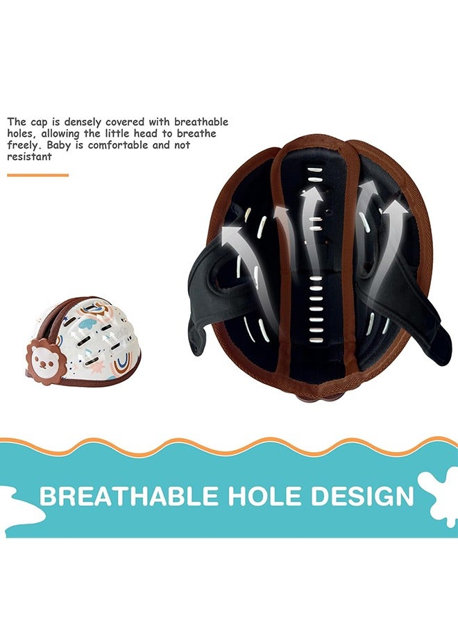Baby Safety Helmet, Breathable Baby Head Protector for Crawling and Walking, Infant Soft Helmet, Anti-Collision, Ultra-Lightweight, Expandable and Adjustable Age 6m-24m (Brown Lion) - Image 4