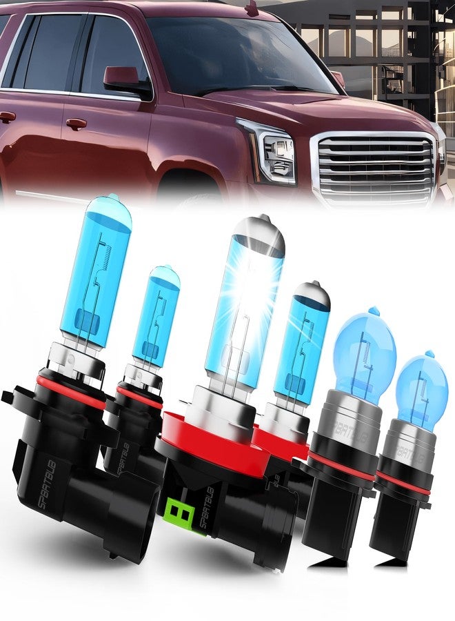 SPBRTBUB compatible with GMC Yukon 2015 2016 2017 2018 Lights Headlight Bulbs, 9005/HB3/H10 High Beam+ H11/h8/h9 Low Beam + PSX26W halogen Fog Lights, Pack of 6 - Image 1