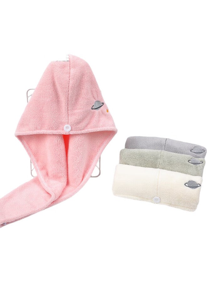 Grace منشفة شعر سريعة الجفاف مطرزة، لطيفة، ناعمة، عالية الامتصاص، لف الرأس للنساء، رمادي - Image 1