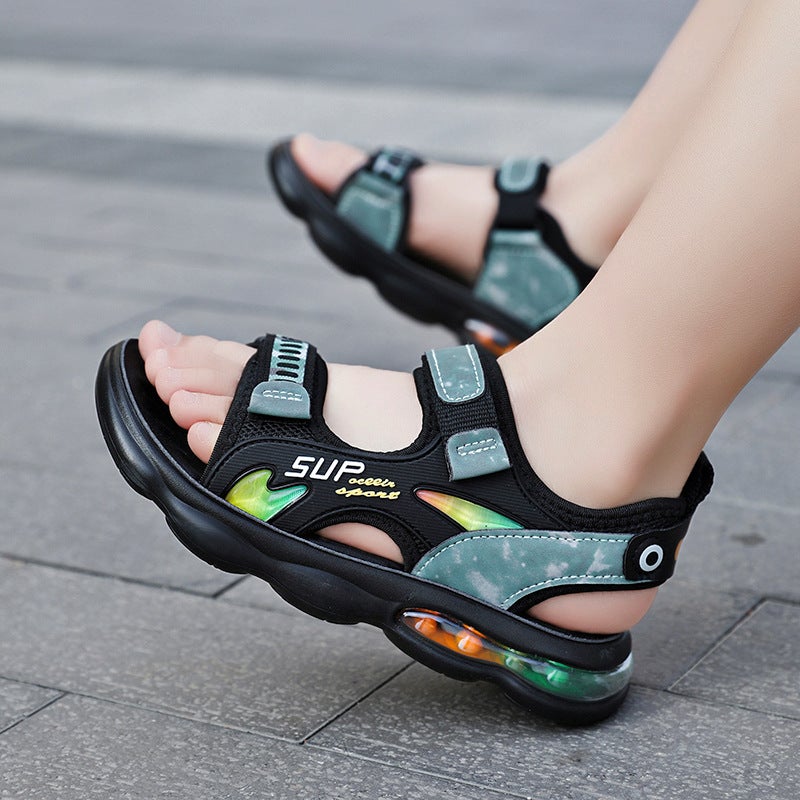 Children'S Sandals 2024 Boys' Sandals And Slippers For Big Children Soft Sole Anti-Slip Beach Shoes Baby Sandals - Image 1
