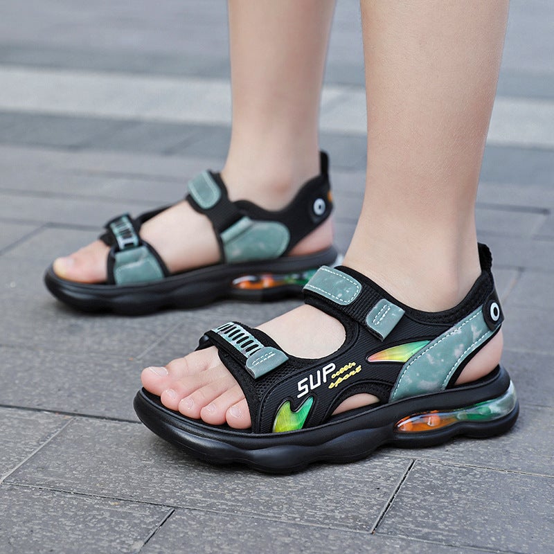 Children'S Sandals 2024 Boys' Sandals And Slippers For Big Children Soft Sole Anti-Slip Beach Shoes Baby Sandals - Image 3