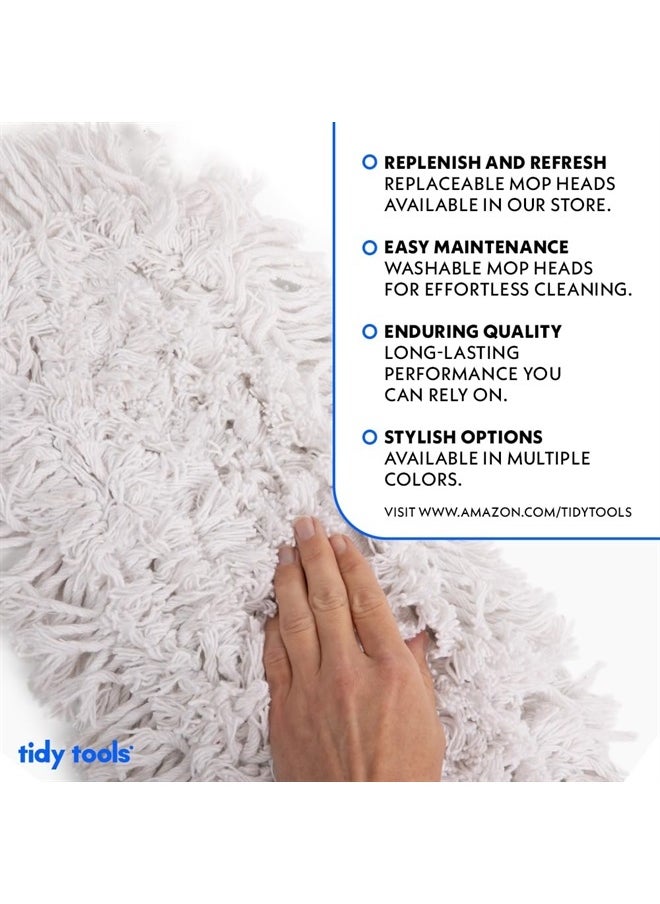 Tidy Tools - Commercial Dust Mop & Floor Sweeper, 48 in. Dust Mop for Hardwood Floors, Cotton Reusable Dust Mop Head, Wooden Broom Handle, Industrial Dry Mop for Floor Cleaning & Janitorial Supplies - Image 1