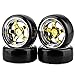 Shaluoman Plating 5Spoke 12mm Hub Wheel Rims with Hard Plastic Tires for RC 110 Drift Car Gold - Image 3