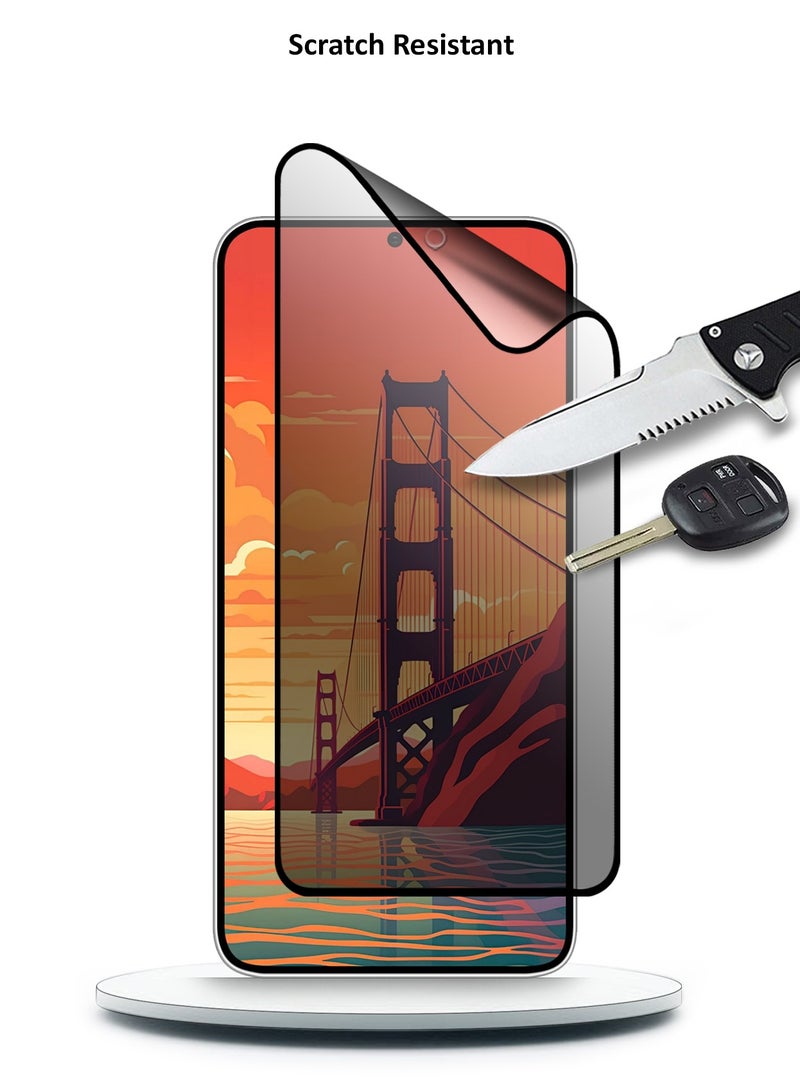 Samsung Galaxy S24 Plus / S24+ 5G 2024 Nano Ceramic Privacy Full Glue Full Cover Matte Flexible Screen Protector (MSCNMP) - Clear/Black