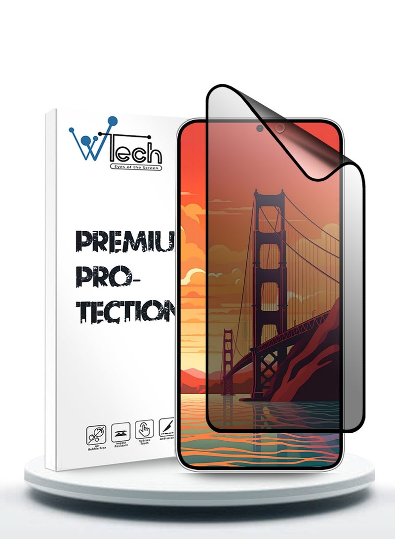 Samsung Galaxy S24 Plus / S24+ 5G 2024 Nano Ceramic Privacy Full Glue Full Cover Matte Flexible Screen Protector (MSCNMP) - Clear/Black