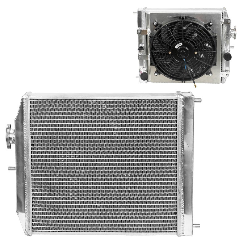 Generic BLACKHORSE-RACING 2-Row Full Aluminum Racing Radiator w/ 12V Fan Shroud Replacement for 1992-2000 Honda Civic EH EJ 1993-1997 Del Sol EG MT 1994-2001 Acura Integra DB DC  - Image 2