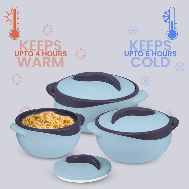 PINNACLE طقم طبق كاسرول معزول مع غطاء 3 قطع 26151 كيو تي حافظة طعام ساخن وبارد وعاء شوربة وسلطة من الفولاذ المقاوم للصدأ أفضل مجموعة هدايا للأمهات في العطلات - Image 4