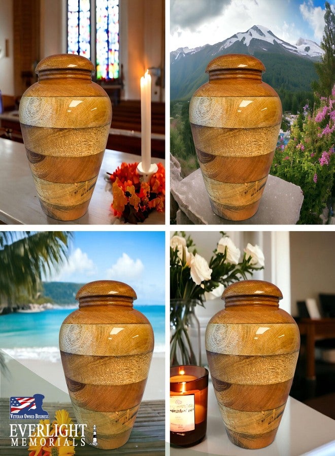 Everlight Memorials Cremation Urns for Human Ashes - Wooden Legacy Large Decorative Urn for Adult Men & Women - Burial Urns for Adult Human Ashes - Image 4