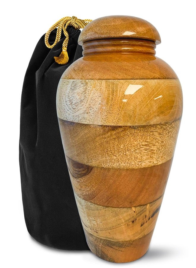 Everlight Memorials Cremation Urns for Human Ashes - Wooden Legacy Large Decorative Urn for Adult Men & Women - Burial Urns for Adult Human Ashes - Image 1