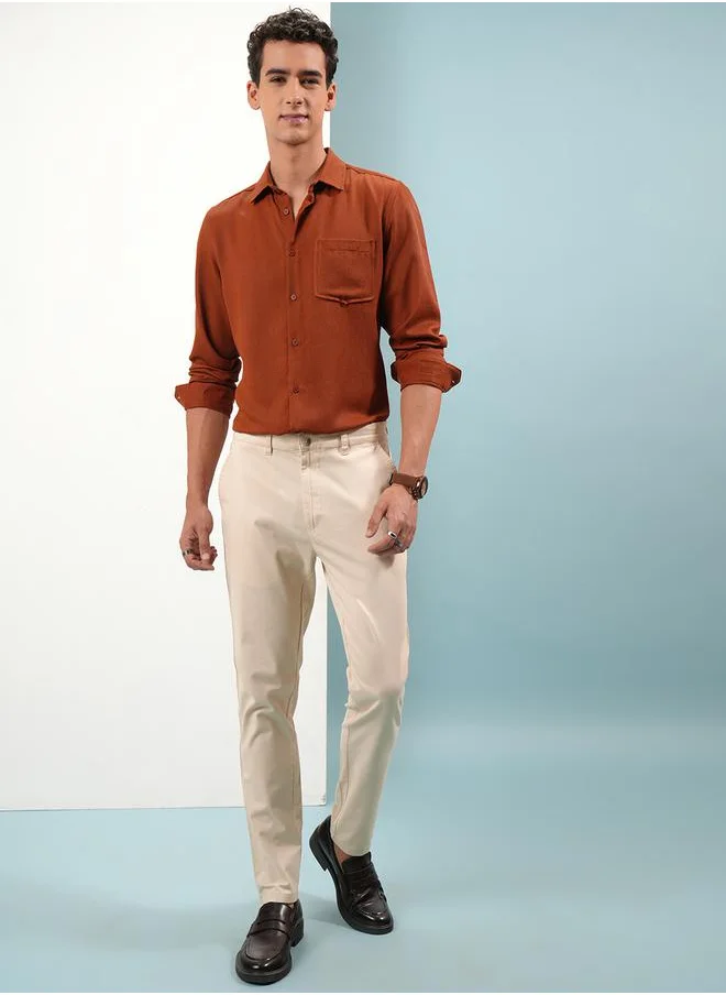 هاي لاندر Mid Rise Slim Fit Chino Trousers