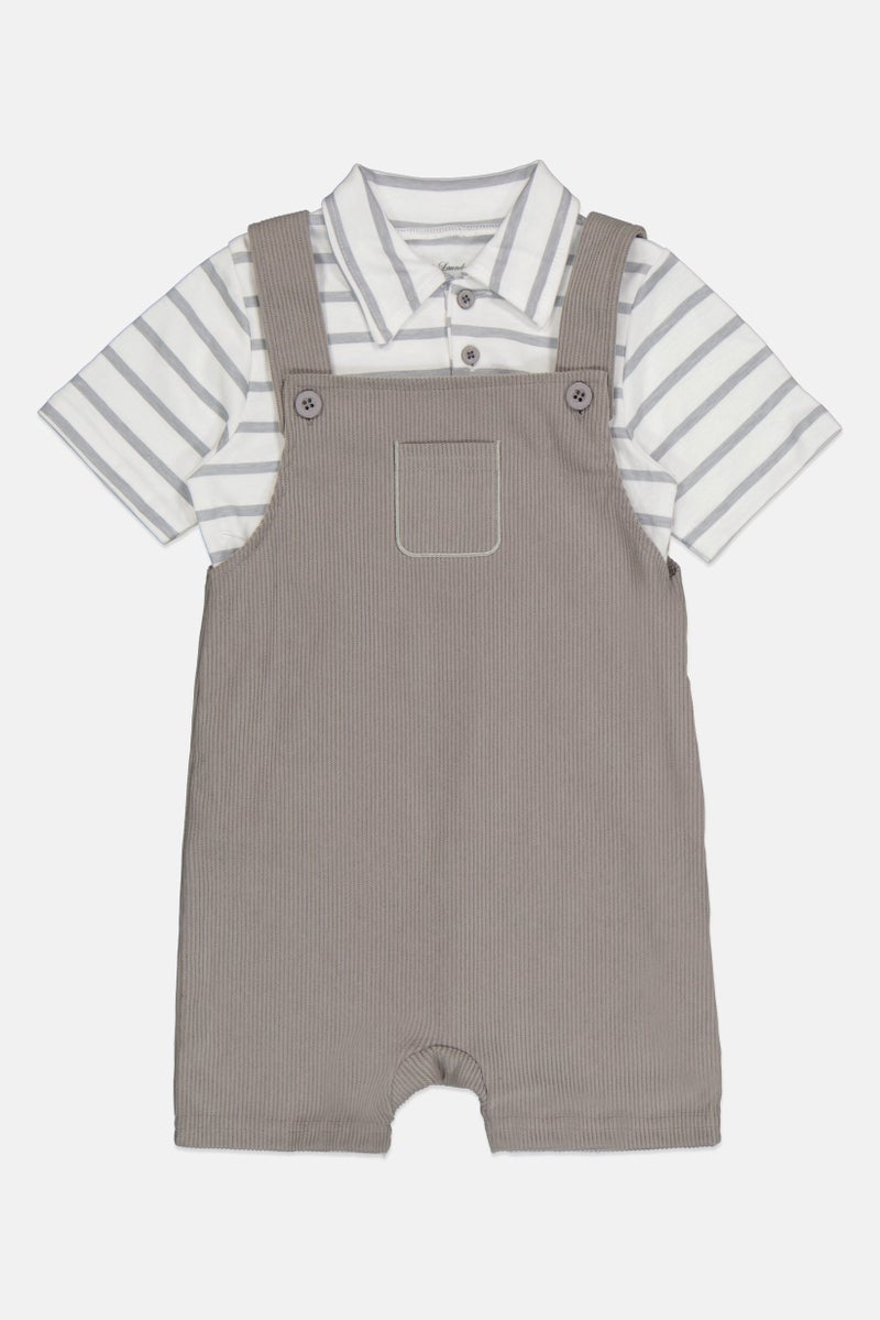 English Laundry Toddlers Boy 2 Piece Stripe Polo Shirt And Romper Set, Multicolor - Image 1