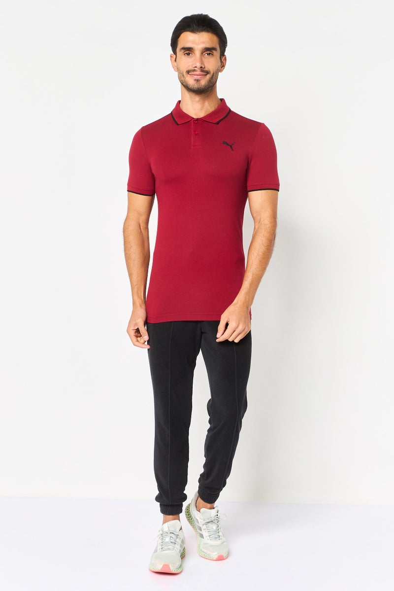 PUMA Men Sportswear Fit Short Sleeve Outdoor Polo Shirt, Maroon - Image 4