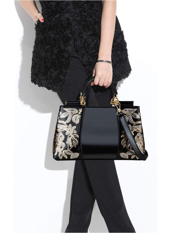 Women's Versatile Large Capacity Crossbody Bag, Ladies Top Handle Shoulder Bag Side Bag Sling Bag, PU Leather Handbag Tote Bags Satchel Bags Clutch Bag Carry Bag for College Students - Image 2