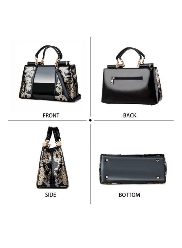 Women's Versatile Large Capacity Crossbody Bag, Ladies Top Handle Shoulder Bag Side Bag Sling Bag, PU Leather Handbag Tote Bags Satchel Bags Clutch Bag Carry Bag for College Students - Image 5