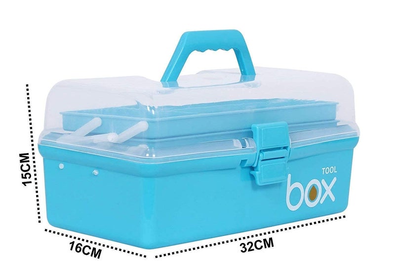Ansawi ThreeLayer Clear Plastic Storage Box Tool Box Multipurpose Organizer and Portable Handled Storage Case for Art Craft and Cosmetic - Image 4