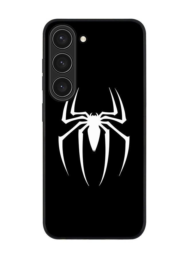 Stylizedd Rugged Black edge case for Samsung Galaxy S23 5G Slim fit Soft Case Flexible Rubber Edges Anti Drop TPU Gel Thin Cover - Spidermark (Black) - Image 1