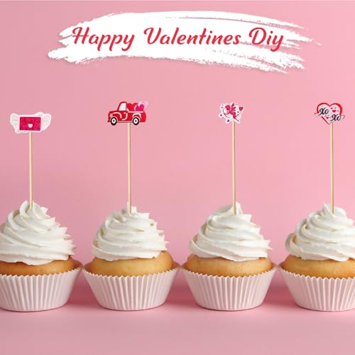 KIGEAPUEL 100 Counts Heart Toothpicks Valentine's Day Cocktail Picks, Bamboo Toothpicks Appetizers Fruit Skewers Cupcakes Cocktail Picks for Valentine's Day Birthday Wedding - Image 3