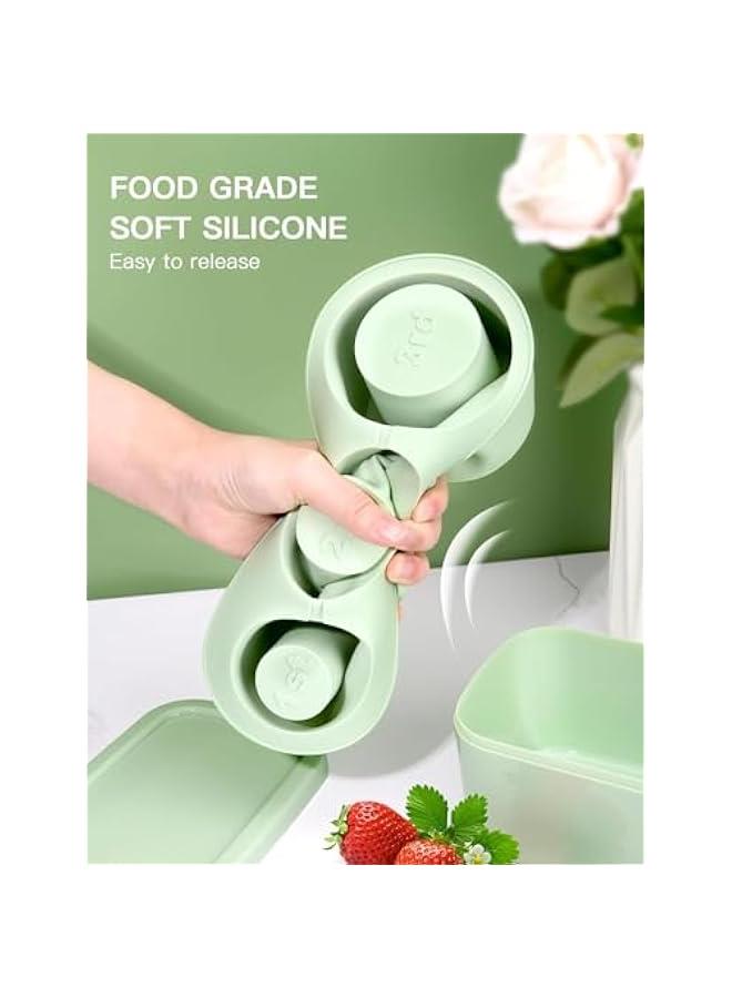 HOOKOR Ice Cube Tray for 30Oz-40Oz Tumbler, 3 Pcs Silicone Hollow Cylinder Ice Mold with Lid and Bin for Freezer, Ice Drink, Juice, Whiskey, Cocktail, 40 Oz (Green)  - Image 4