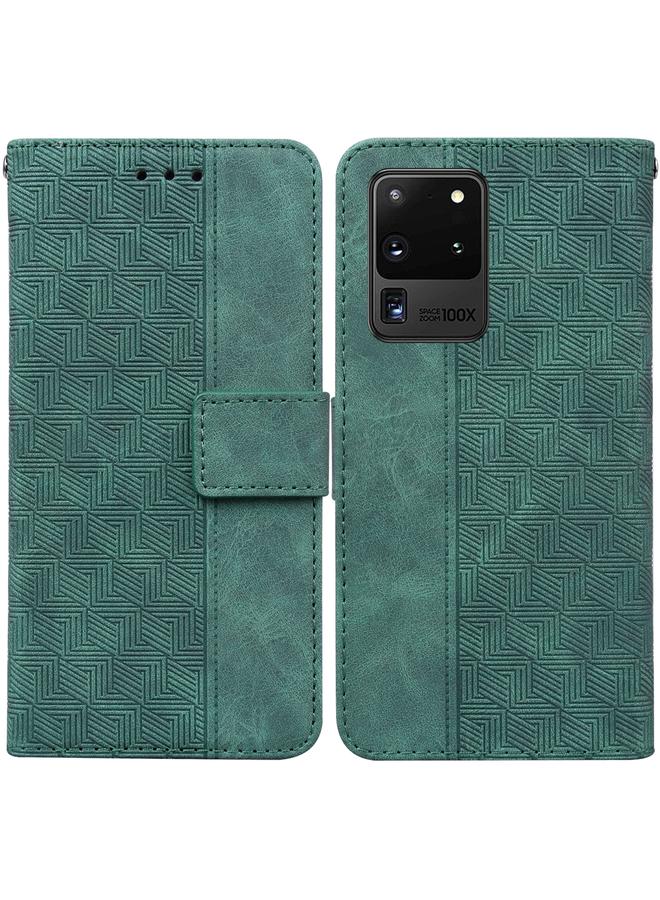 اس-توب جراب لهاتف Samsung Galaxy S20 Ultra مصنوع من الجلد المنقوش هندسيًا - Image 1