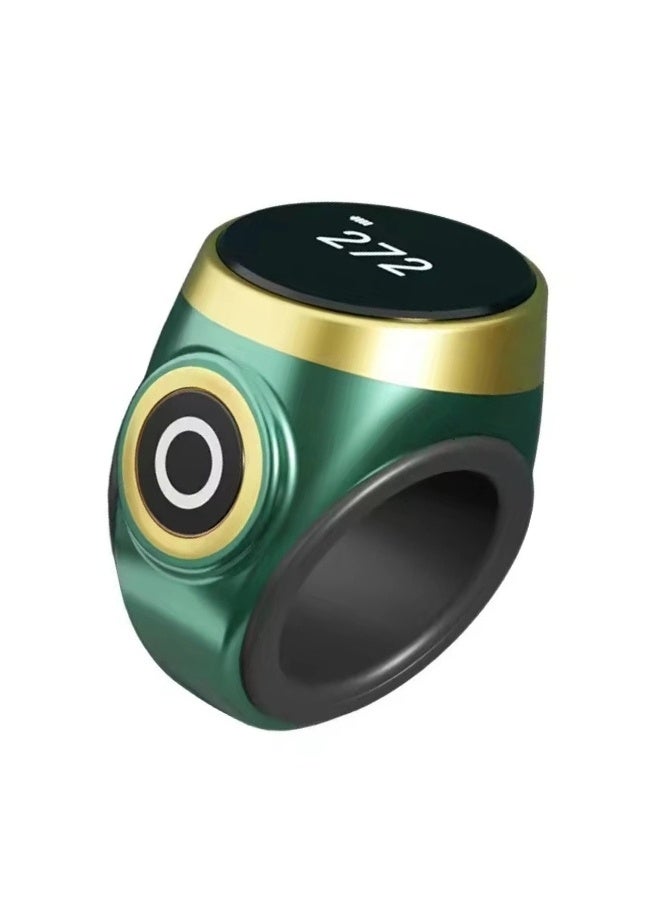 خاتم تسبيح ذكي بشاشة OLED عالية الدقة،  شحن Type‑C مقاوم للماء مع سوار سيليكون قابل للتعديل بثلاث مقاسات 18/20/22 مم - Image 1