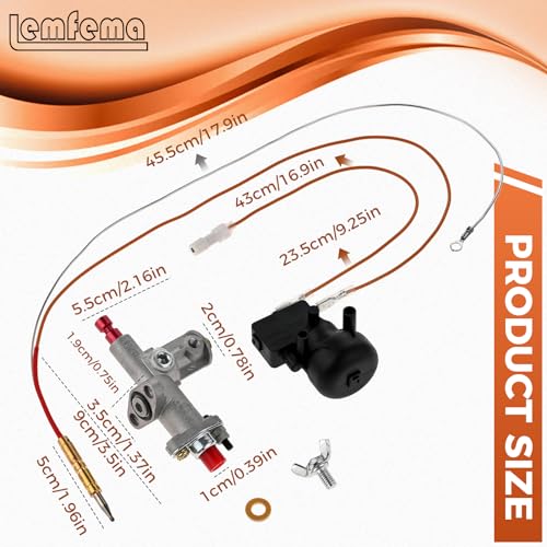 Lemfema Gas Control Safety Valve Replacement Kit for Propane Gas Radiant Tank Top Heater Thermocouple Tip Over Switch - Image 2