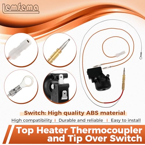 Lemfema Gas Control Safety Valve Replacement Kit for Propane Gas Radiant Tank Top Heater Thermocouple Tip Over Switch - Image 4