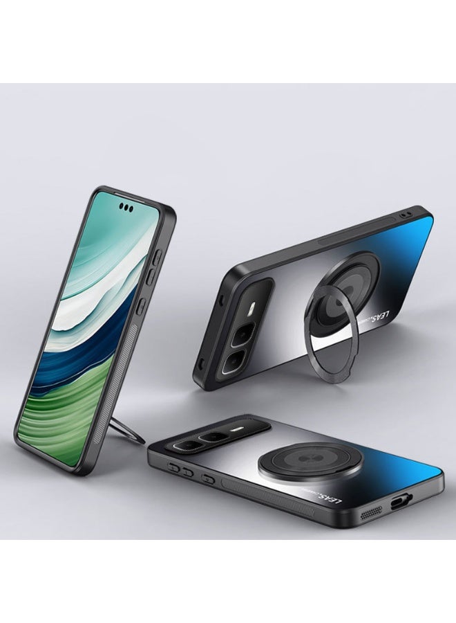 Phone Case for INFINIX Smart 10Pro with CD Pattern Rotating Stand, Protective Cover for Men - Image 2