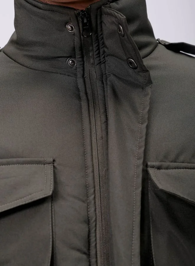 The Indian Garage Co Men Slim Fit Solid Puffer Jackets