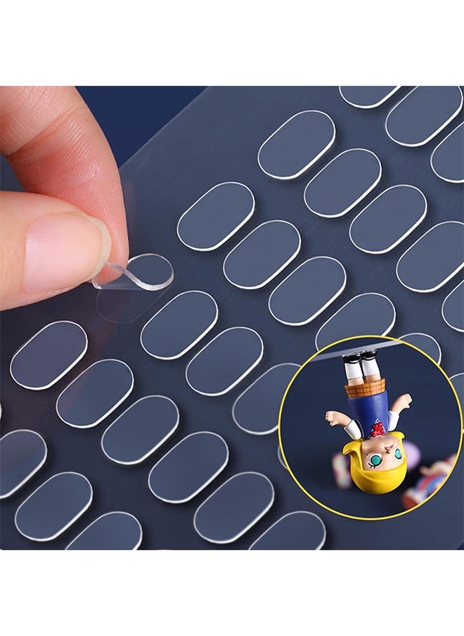 MVAQKLM  Gel Glue Dots Clear Removable, 600pcs Gel Glue Dots Double Sided Mounting Putty Stick Tack for Wall Hanging, Sticky Dots Tacky Putty Clear Removable Putty 0.31" X 0.51"  - Image 1