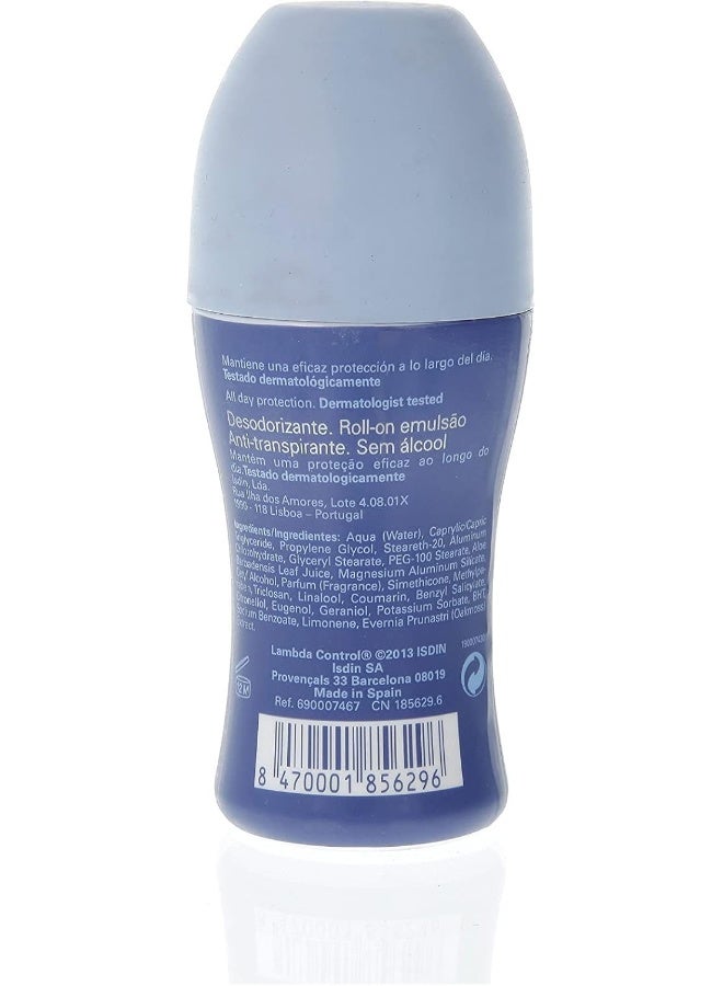 ISDIN Lambda Control Deodorant Roll-On Alcohol-Free 50Ml - Image 2