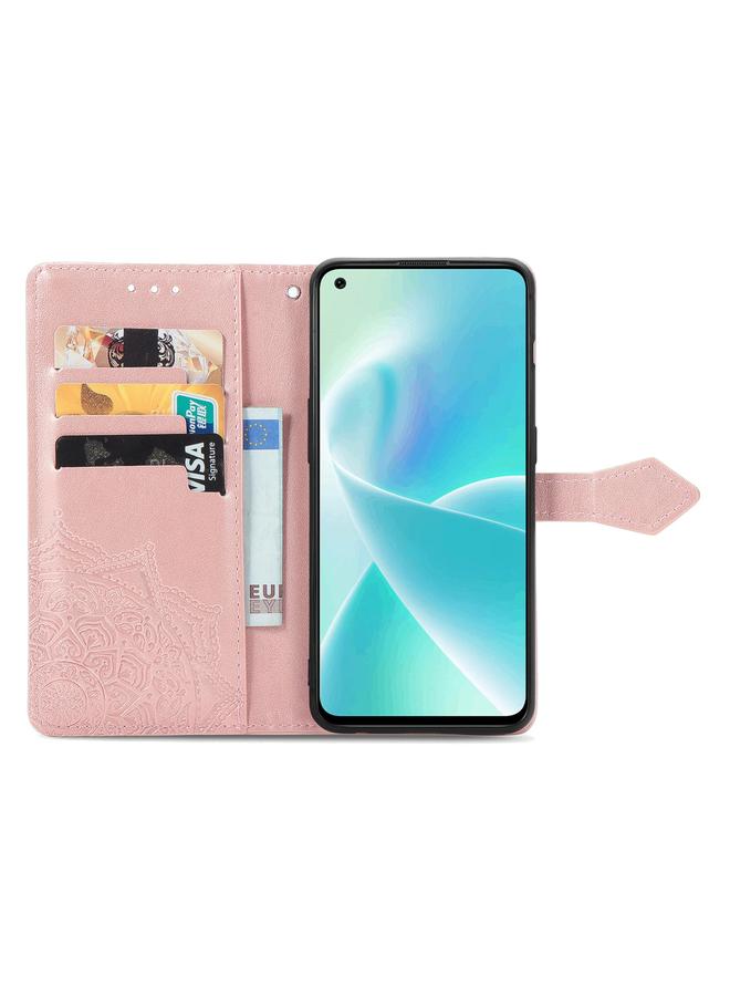 اس-توب جراب لهاتف OnePlus Nord 2T من الجلد بتصميم زهرة ماندالا منقوش أفقيًا - Image 3